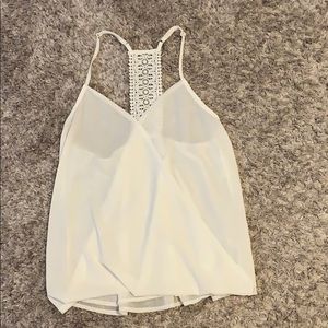 White Designed-Back Tank Top